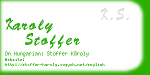 karoly stoffer business card