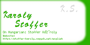 karoly stoffer business card